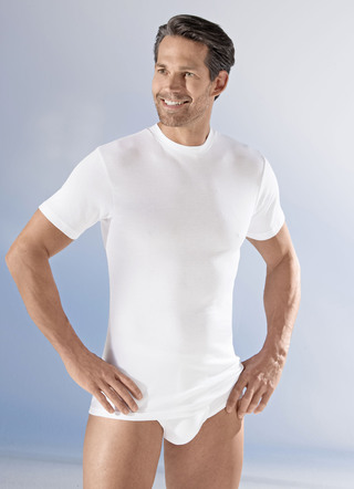 Mey Noblesse set van twee shirts van fijne rib, wit