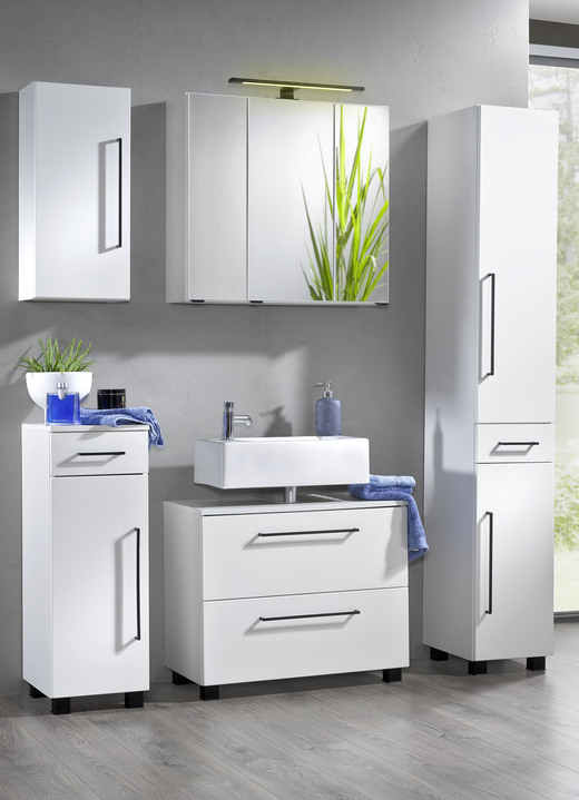 Badkamermeubels - Modern badkamermeubelprogramma met onderhoudsvriendelijke coating, in Farbe WIT, in Ausführung Hangkast, 1 deur Ansicht 1