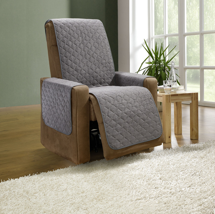 Sessel- & Sofaüberwürfe - Wohnaccessoires mit Anti-Rutsch-Beschichtung, in Größe 101 (Sesselschoner, 50x150 cm) bis 865 (2 Armlehnenschoner, 50x 70 cm), in Farbe ANTHRAZIT Ansicht 1