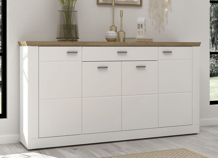 Sideboards - Dressoir in landelijke stijl, in Farbe WEISS-EICHE Ansicht 1