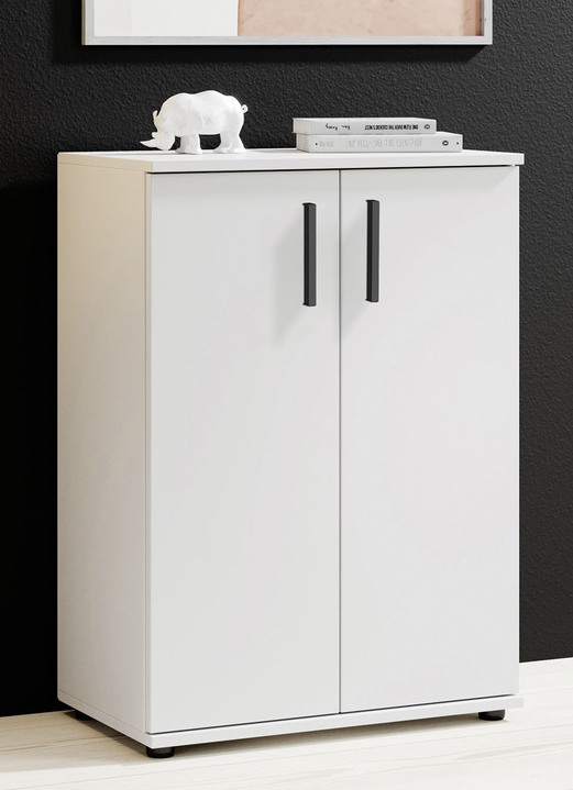 Commodes - Moderne, combinatiesterke ladekast, in Farbe WIT, in Ausführung 2 deuren Ansicht 1