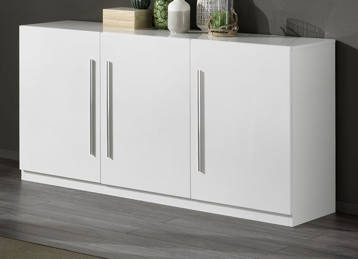 Sideboards - Dressoir, 3 deuren met hoogglans oppervlakken, in Farbe WEISS, in Ausführung Sideboard, 3 deuren Ansicht 1
