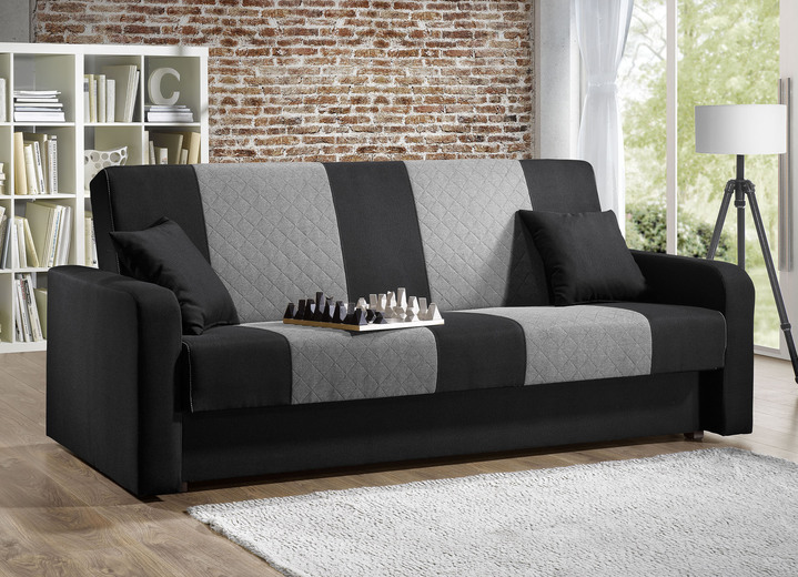 Slaap sofa`s - Klik-klakbank met comfortabele Bonnell-vering, in Farbe ANTHRAZIT-HELLGR. Ansicht 1