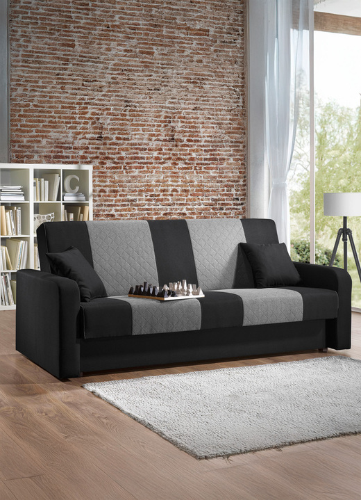 Slaap sofa`s - Klik-klakbank met comfortabele Bonnell-vering, in Farbe ANTHRAZIT-HELLGR. Ansicht 1