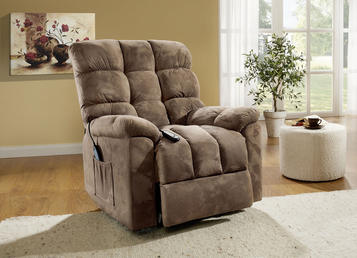 TV-Fauteuil / Relax-fauteuil - Ontspanningsstoel met opstahulp, massage- en warmtefunctie, in Farbe BRUIN Ansicht 1