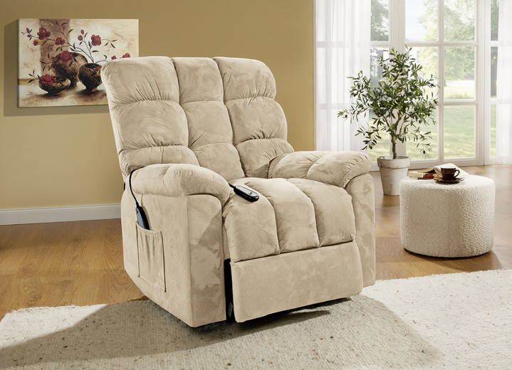 TV-Fauteuil / Relax-fauteuil - Ontspanningsstoel met opstahulp, massage- en warmtefunctie, in Farbe CRÈME Ansicht 1