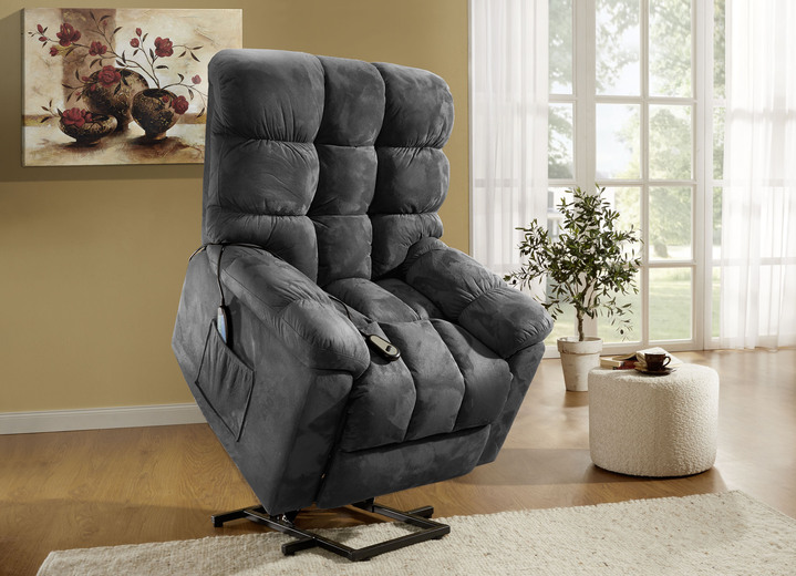 TV-Fauteuil / Relax-fauteuil - Ontspanningsstoel met opstahulp, massage- en warmtefunctie, in Farbe DONKERGRIJS Ansicht 1