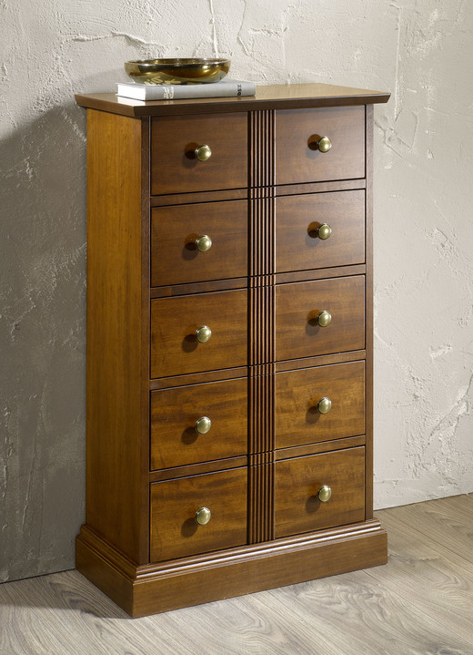 Sideboards - Gedeeltelijk massieve ladekastserie met echt houtfineer, in Farbe CRÈME, in Ausführung Commode met schuifladen, klein Ansicht 1