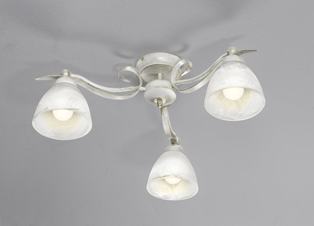Elegante plafondlamp gemaakt van ijzer en glas