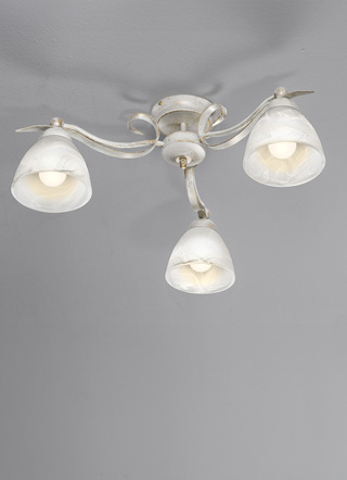 Elegante plafondlamp gemaakt van ijzer en glas