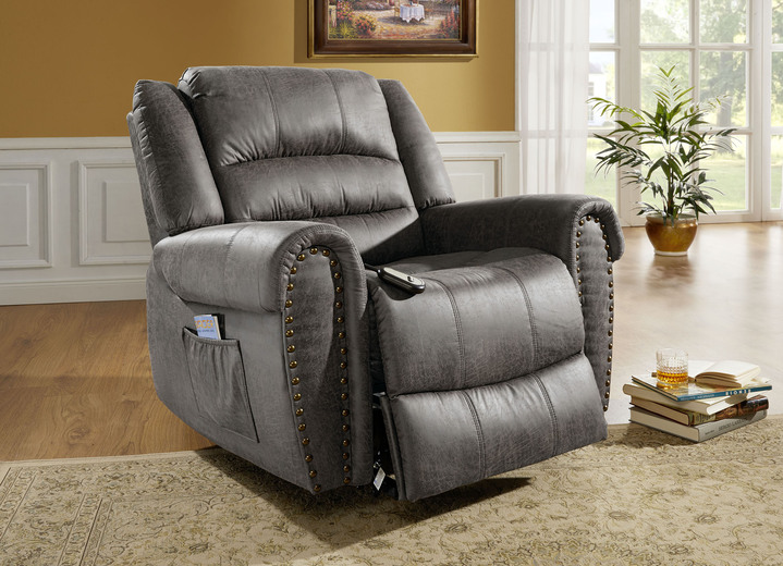 TV-Fauteuil / Relax-fauteuil - Ontspanningsstoel met opstahulp en afstandsbediening, in Farbe GRAU Ansicht 1