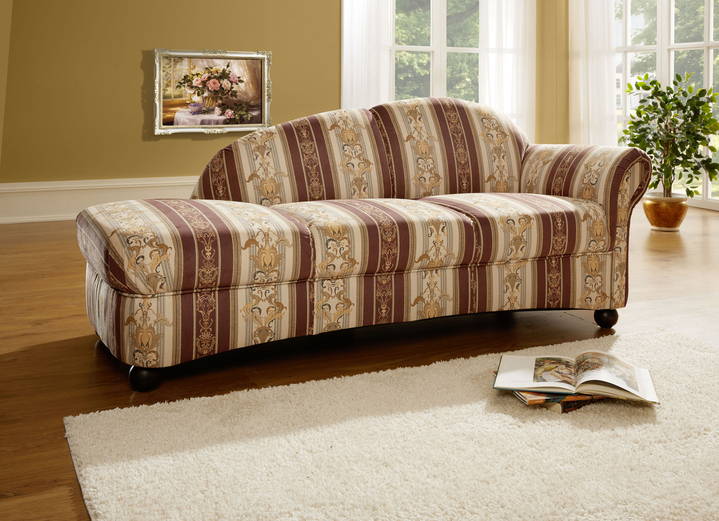 Gestoffeerde meubels - Gestoffeerd meubel met een veerkern die overal in de kamer geplaatst kan worden, in Farbe BRUIN, in Ausführung Recamiere, armleuning rechts: Ansicht 1