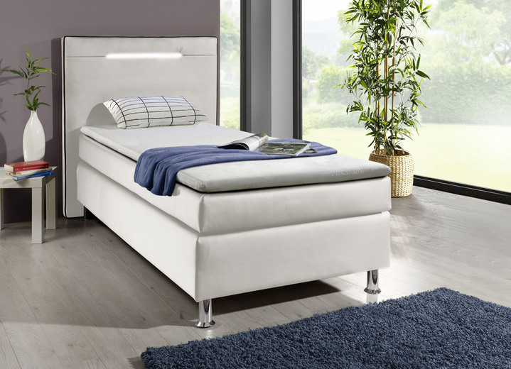 Boxspring - Boxspringbed met ledverlichting, in Farbe WEISS Ansicht 1