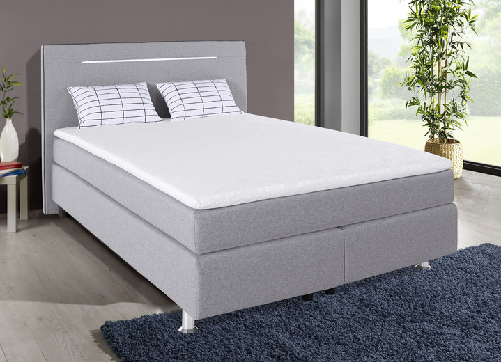 Boxspring - Boxspringbed met ledverlichting, in Farbe GRAU Ansicht 1