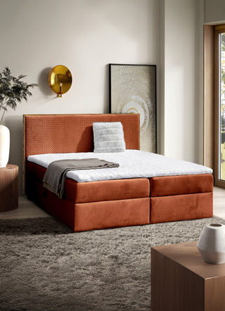 Boxspringbed met frame van Wotan eikenhout