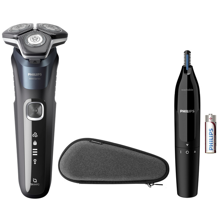 Scheer- & trimapparaten - Philips scheerapparaat S5889/11 Series 5000 draadloos/netscheerapparaat, in Farbe BLAUW-GRIJS
