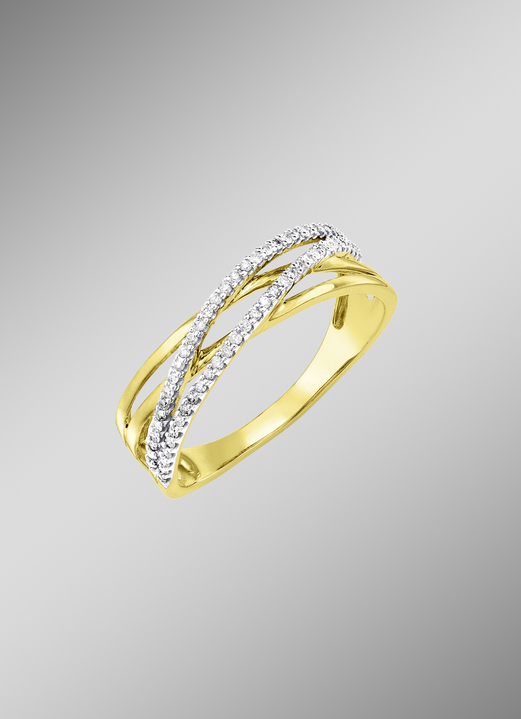Ringen - Opengewerkte damesring met diamanten, in Größe 160 bis 220, in Farbe  Ansicht 1