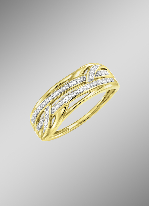 Ringen - Opengewerkte damesring met 26 diamanten, in Größe 160 bis 220, in Farbe  Ansicht 1