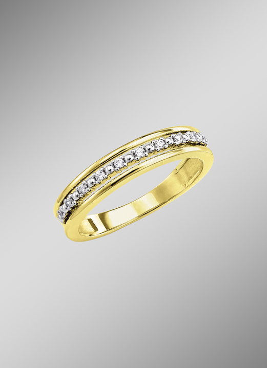 Ringen - Prachtige damesring met 10 diamanten, in Größe 160 bis 220, in Farbe  Ansicht 1