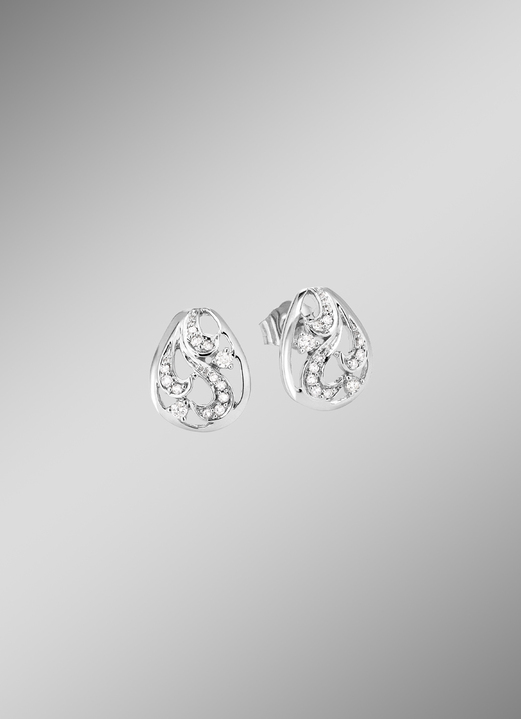 Ringen - Opengewerkte oorstekers met 26 diamanten, in Farbe  Ansicht 1