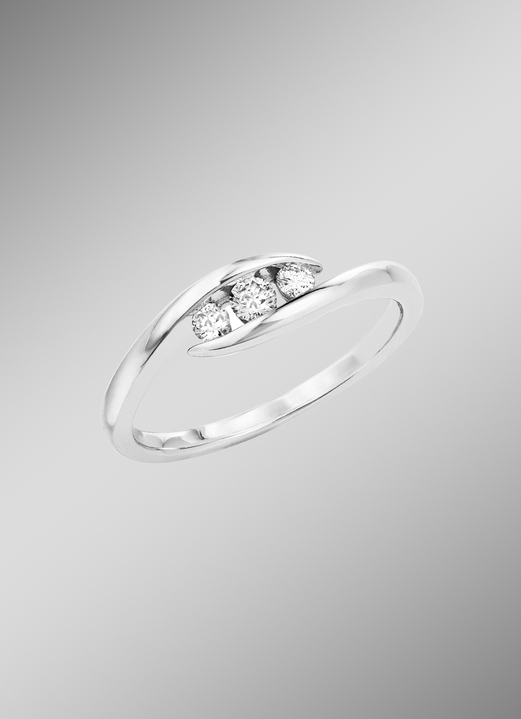 Ringen - Hoogwaardige damesring met 3 diamanten, in Größe 160 bis 220, in Farbe  Ansicht 1