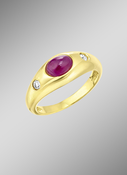 Ringen - Elegante damesring met robijn, in Größe 160 bis 220, in Farbe  Ansicht 1