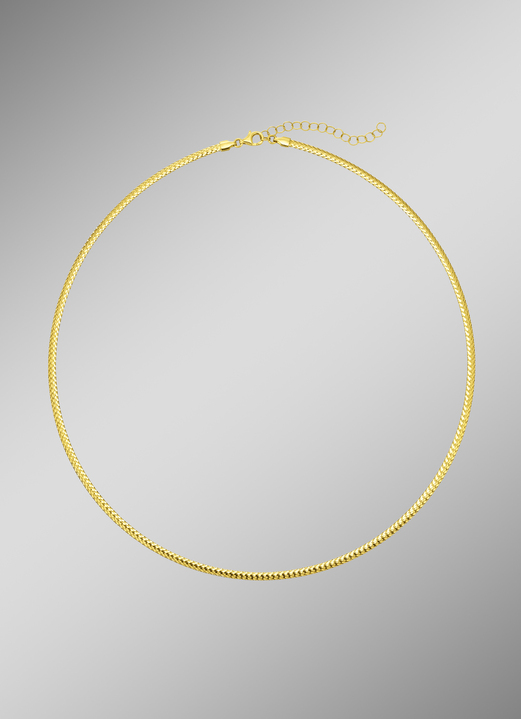 Halskettingen - Gouden Omega hoepel met structuur, in Farbe  Ansicht 1