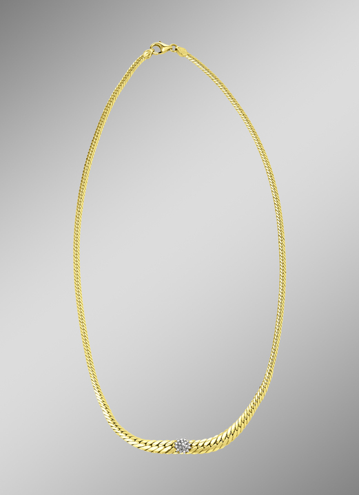 Halskettingen - Hoogwaardig collier met 19 briljant geslepen diamanten, in Farbe  Ansicht 1