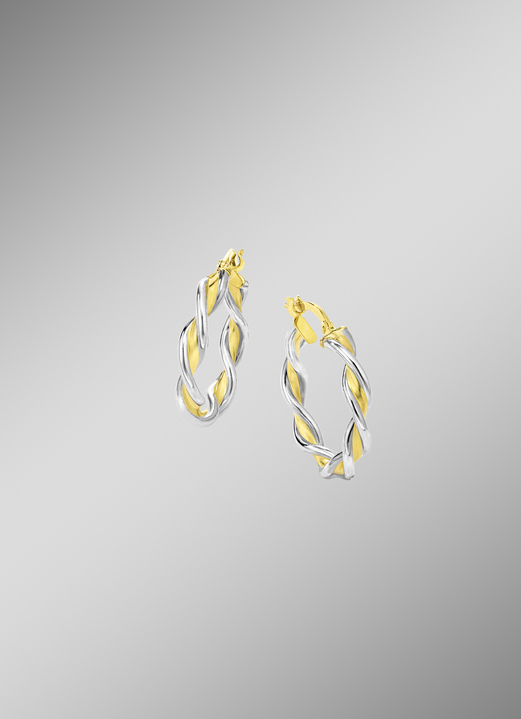 Oorbellen - Gedraaide oorringen in twee kleuren, in Farbe  Ansicht 1