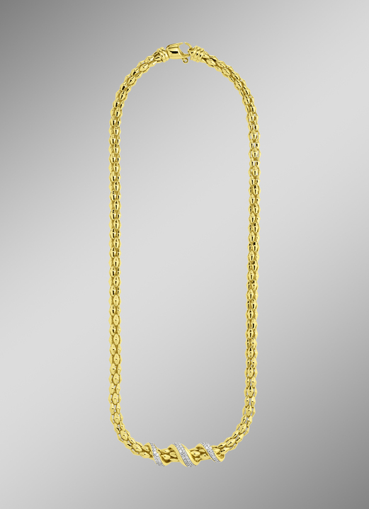 Halskettingen - Vergulde ketting met zirkonia, in Farbe  Ansicht 1