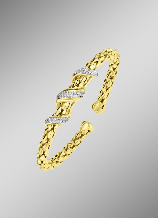 Armbanden - Vergulde armband met zirkonia, in Farbe  Ansicht 1