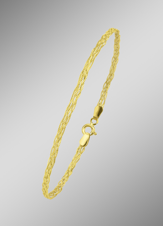 - Geflochtenes Armband aus Gold, in Farbe  Ansicht 1