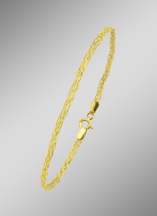 Armbanden - Gevlochten gouden armband, in Farbe  Ansicht 1
