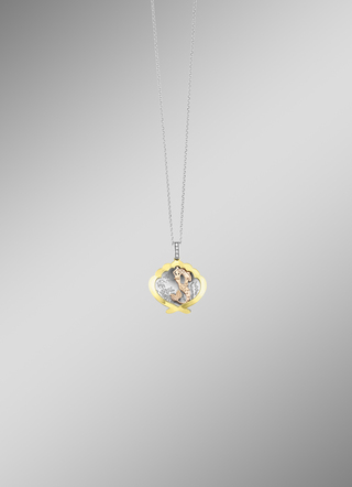 "De kleine zeemeermin" hanger met ankerketting