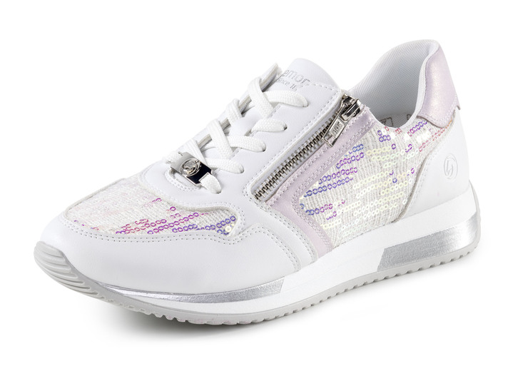 Instappers & veterschoenen - Sneakers van een interessante materiaalmix, in Größe 036 bis 043, in Farbe WIT-LICHT LILAC Ansicht 1