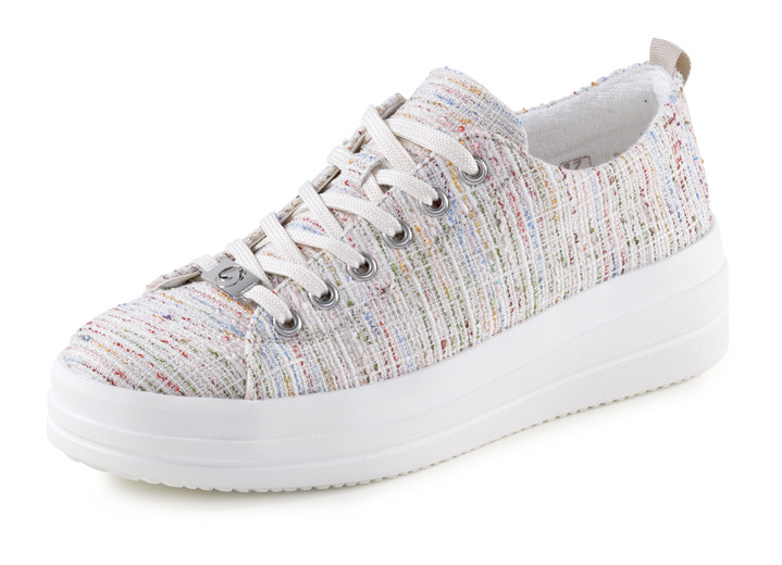 Instappers & veterschoenen - Remonte sneakers gemaakt van effectief gestructureerd textielmateriaal, in Größe 036 bis 042, in Farbe WEISS-MULTICOLOR Ansicht 1
