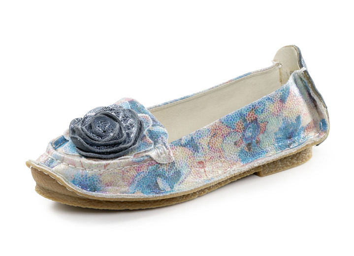 Pumps en ballerina‘s - Laura Vita ballerina met leren bloem, in Größe 036 bis 042, in Farbe BLAUW-MULTICOLOR Ansicht 1