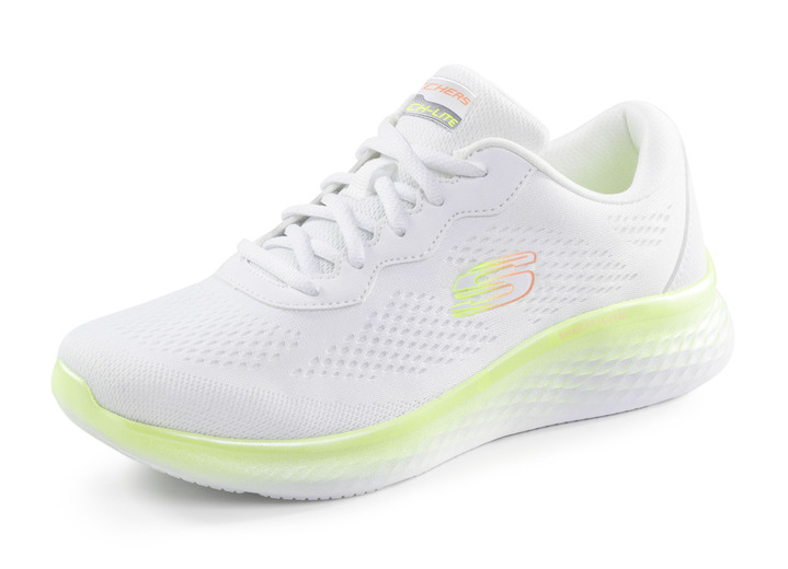 Instappers & veterschoenen - SKECHERS veterschoenen gemaakt van mesh-materiaal, in Größe 036 bis 041, in Farbe WEISS-LIMETTE Ansicht 1
