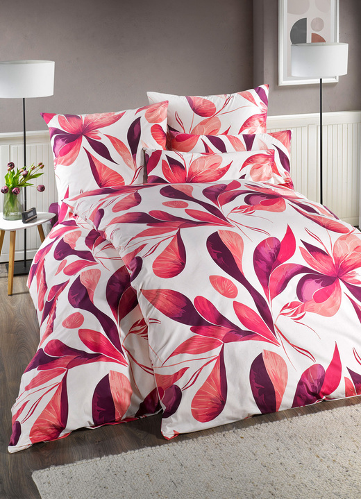 Bettwäschegarnituren - Bettwäsche-Garnitur, in Größe 111 (40/80 cm + 135/200 cm) bis 115 (80/80 cm + 155/220 cm), in Farbe ROSÉ Ansicht 1