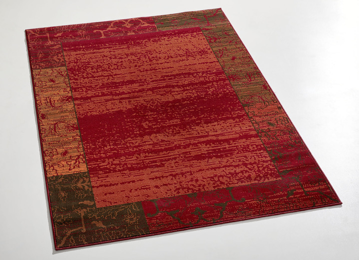 Modern - Bruggen en tapijten met tijdloos mooi versierde randen, in Größe 111 (Brug, 60 x 110 cm) bis 288 (Tapijt, 240 x 330 cm), in Farbe ROT Ansicht 1
