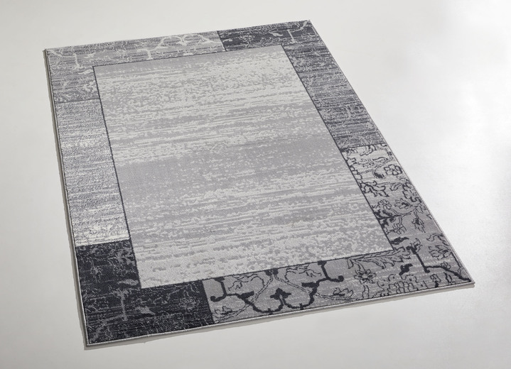 Modern - Bruggen en tapijten met tijdloos mooi versierde randen, in Größe 111 (Brug, 60 x 110 cm) bis 288 (Tapijt, 240 x 330 cm), in Farbe SILBER Ansicht 1