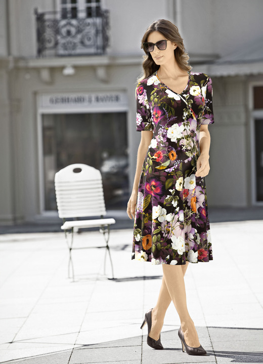 kleider - Kleid, in Größe 036 bis 052, in Farbe AUBERGINE-BUNT