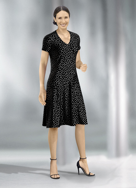 Kleider - Kleid, in Größe 036 bis 052, in Farbe SCHWARZ-SILBER