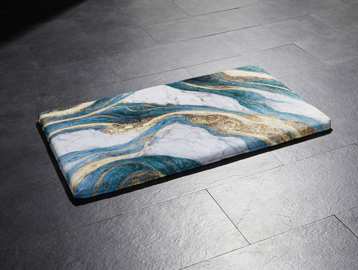 Badmatten - Badmattenset van zeer zachte kwaliteit, in Größe 100 (Matje, halfrond 50/80 cm) bis 112 (Toiletdekselafdekking 47/50 cm), in Farbe TÜRKIS Ansicht 1