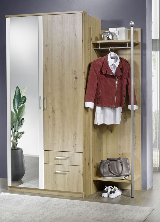 Garderobenmöbel - Garderobenschrank, in Farbe ART.EICHE-WEISS, in Ausführung Garderobenschrank Ansicht 1