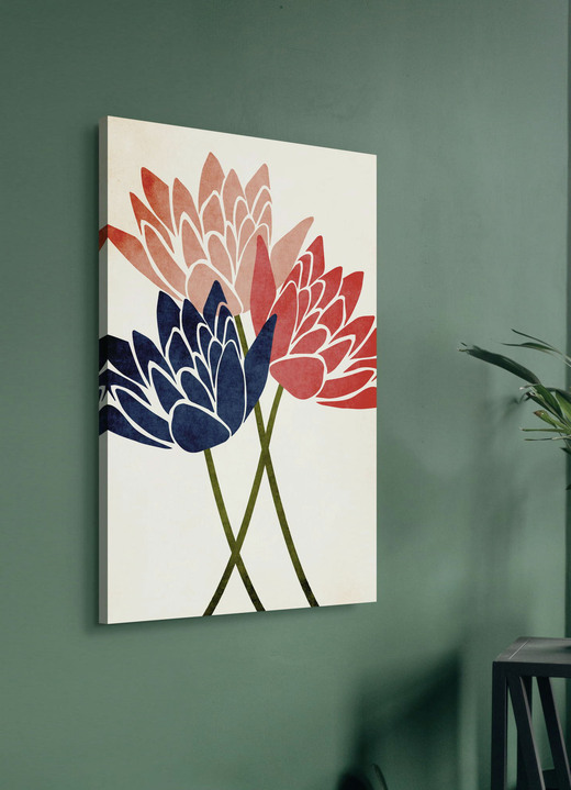 Bloemen - Hoogwaardige canvasafbeelding op spieraam, in Farbe BUNT, in Ausführung B40xB60xT1,8 cm Ansicht 1