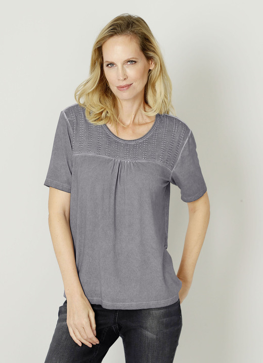 - Shirt met modieuze klinknagels, in Größe 038 bis 040, in Farbe GRIJS Ansicht 1