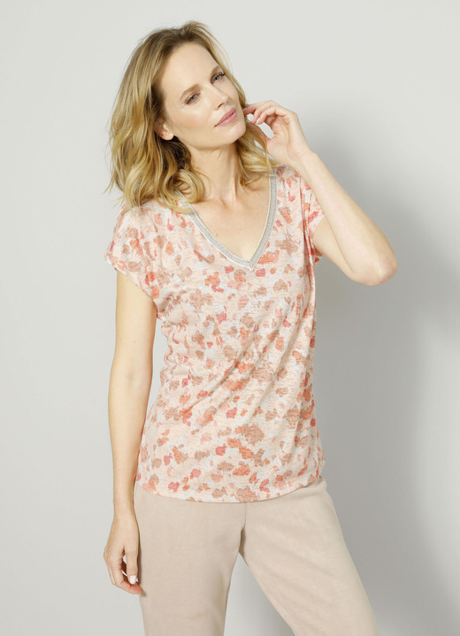 Shirts - Overhemd met decoratief lint, in Größe 038 bis 048, in Farbe PERZIK-ABRIKOOS Ansicht 1