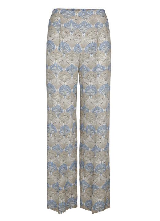 - Broek met harmonieuze kleurenprint - Broek met harmonieuze kleurenprint, in Größe 019 bis 052, in Farbe BLAU-TAUPE