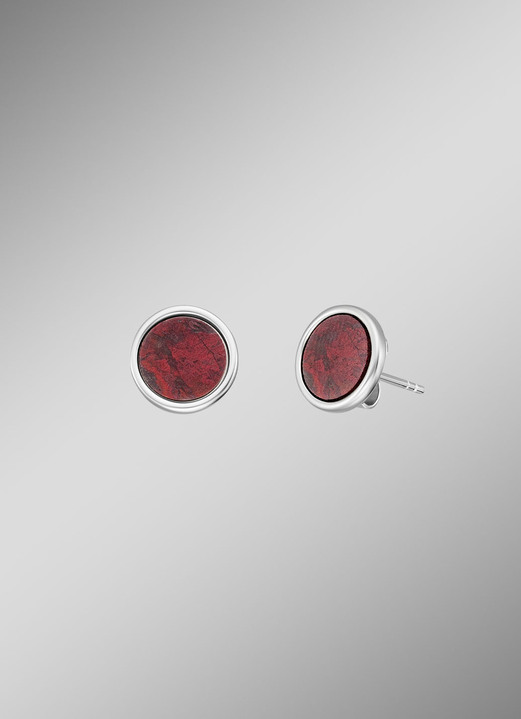 Engelsrufer - Krachtige stenen oorknopjes met rode jaspis, in Farbe ROOD Ansicht 1